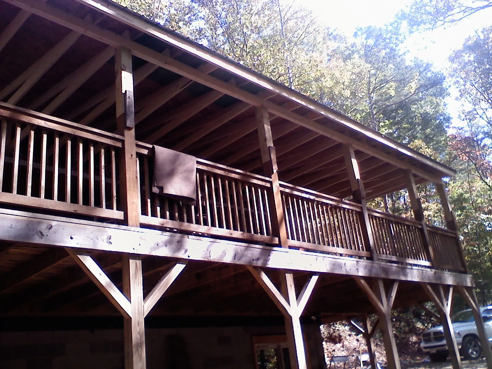 Timber framing under a new elevated porch and deck — Roof Leak Repair in Sellers by Roofing Brothers